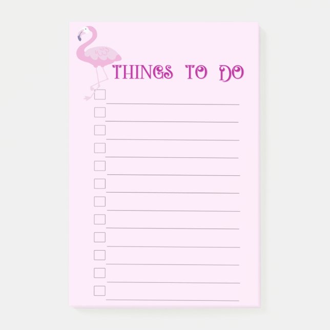 Flamingo Thinks To Do Post-it Notes (Front)