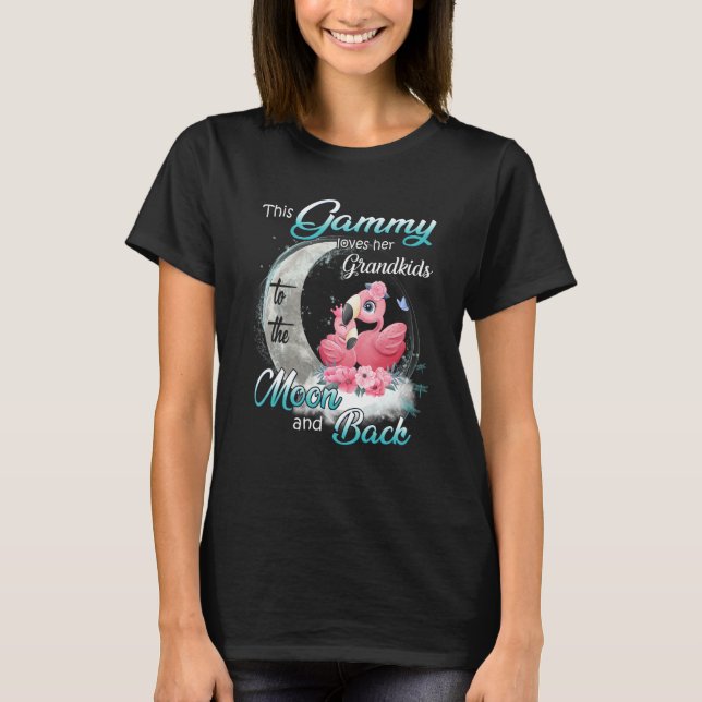 Flamingo This Gammy Loves Her Grandkids To The Moo T-Shirt (Front)