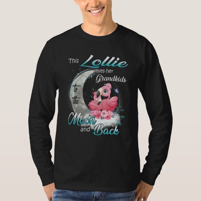 Flamingo This Lollie Loves Her Grandkids To Moon A T-Shirt (Front)