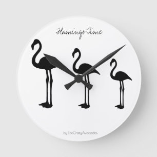 Flamingo Time Minimalistic Wall Clock