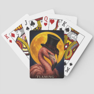 Flamingo Top Hat Gothic Surreal Playing Cards