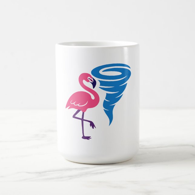 Flamingo Tornado Bold Modern Graphic Art Coffee Mug (Center)