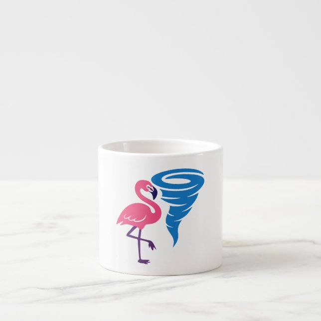Flamingo Tornado Bold Modern Graphic Art Espresso Cup (Front)