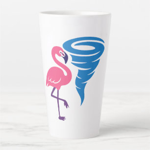 Flamingo Tornado Bold Modern Graphic Art Latte Mug