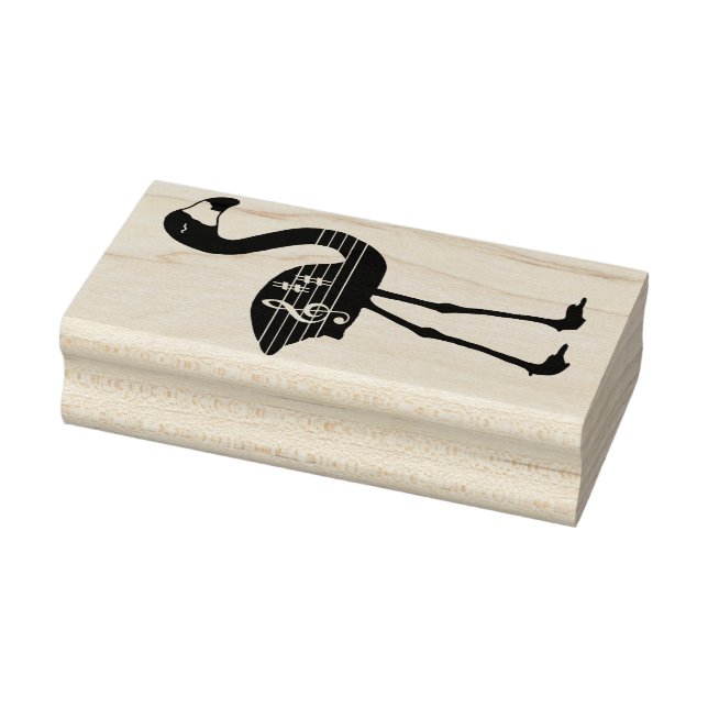 Flamingo Treble Clef Rubber Stamp (Facing Right) (Stamp)