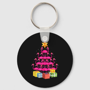 Flamingo Tree Funny Ugly Christmas  Key Ring