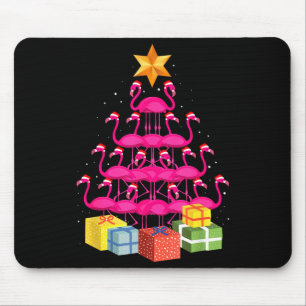 Flamingo Tree Funny Ugly Christmas Mouse Pad