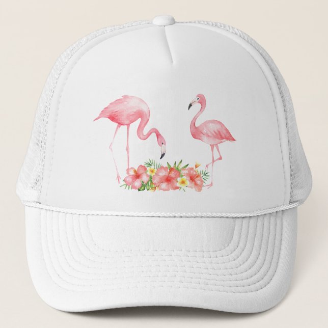 Flamingo Tropical Baseball Cap (Front)