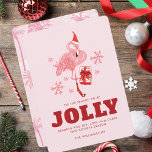 Flamingo Tropical Beach Christmas Holiday Card<br><div class="desc">A modern stylish holiday flat greeting card with modern typography featuring a decorated Flamingo. Easily customise this card by clicking the "Personalise" button.</div>