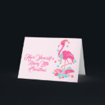 Flamingo Tropical Beach Christmas Wishes Holiday Card<br><div class="desc">Have Yourself a Merry Little Christmas Flamingo Tropical Beach Flowers Holiday greeting card. Cute pink flamingo with colourful tropical flowers.  Perfect for flamingo lovers sending Christmas cheer for the holiday season from Florida or any warm coastal area.</div>