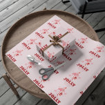 Flamingo Tropical Beach Christmas Wrapping Paper<br><div class="desc">A modern stylish holiday wrapping paper with modern typography featuring a decorated Flamingo. Easily customise this wrapping paper by clicking the "Personalise" button.</div>