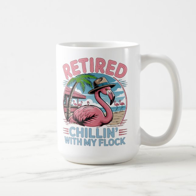 Flamingo Tropical Beach Retirement Humour Coffee Mug (Right)