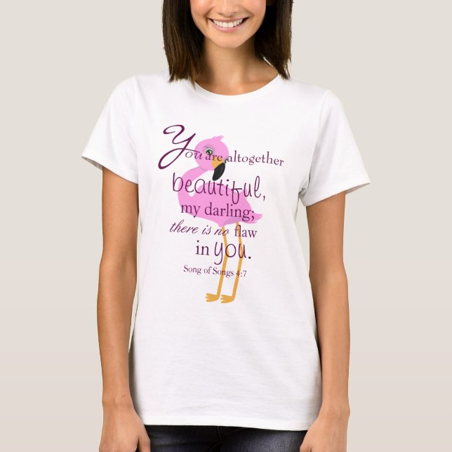 Flamingo tropical Bible Verse T-Shirt (Front)