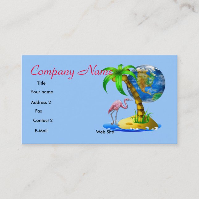 Flamingo Tropical Business Card (Front)