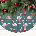 Flamingo Tropical Christmas Brushed Polyester Tree Skirt<br><div class="desc">Flamingo Tropical Christmas Brushed Polyester Tree Skirt</div>