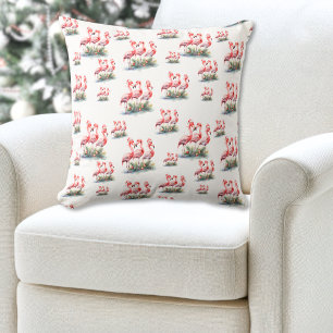 Flamingo Tropical Christmas Cushion