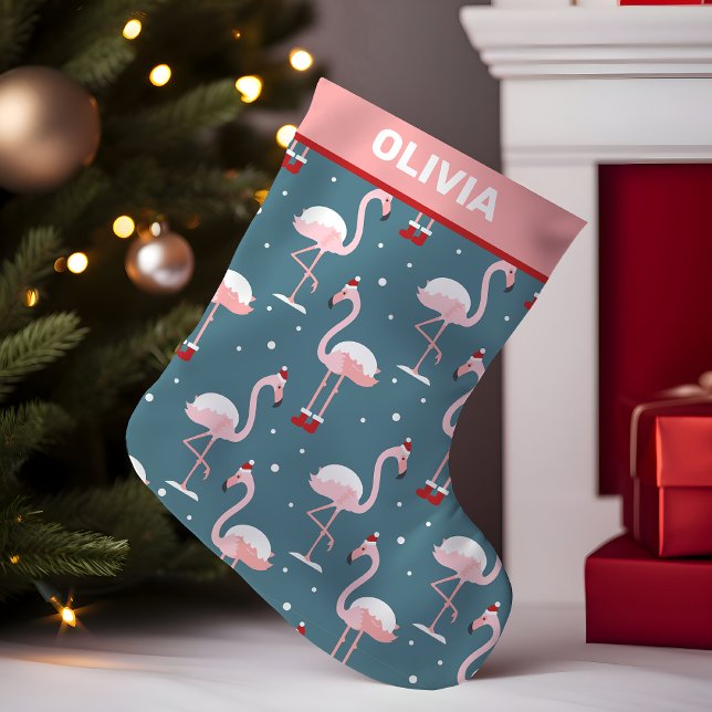 Flamingo Tropical Christmas Small Christmas Stocking (Creator Uploaded)