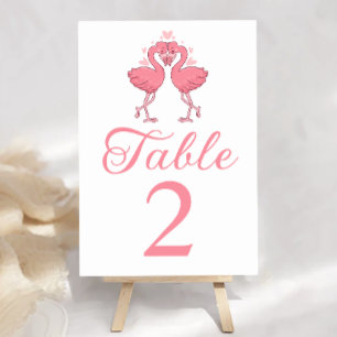 Flamingo Tropical Hawaiian Luau Beach Wedding  Table Number