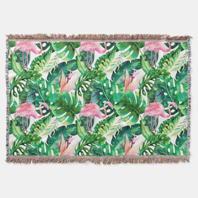 Flamingo Tropical II Throw Blanket (Front)