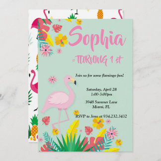 Flamingo Tropical Invitation