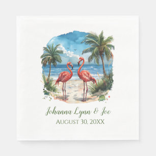 Flamingo Tropical Island Beach Party Napkins
