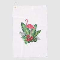 Flamingo tropical leaves