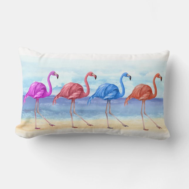 Flamingo Tropical Pillow (Front)