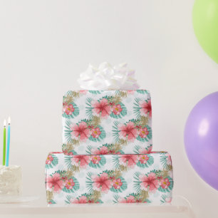 Flamingo Tropical Pink Birds Girls Birthday Wrapping Paper