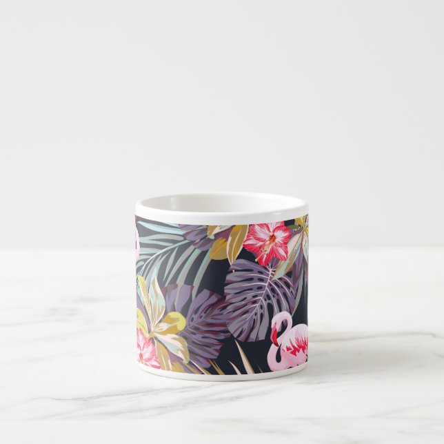 Flamingo Tropical: Summer Seamless Pattern Espresso Cup (Front)