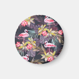 Flamingo Tropical: Summer Seamless Pattern Magnet