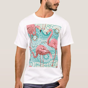 Flamingo Tropical: Vintage Floral Wallpaper T-Shirt