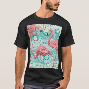 Flamingo Tropical: Vintage Floral Wallpaper T-Shirt