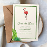 Flamingo Tropics Coastal Wedding Save the Date Invitation<br><div class="desc">Announce your celebration in tropical style with this Flamingo Tropics Coastal Wedding Save the Date Invitation. Featuring a playful pink flamingo and fresh coastal-inspired details, this design captures the relaxed charm of a beach or island wedding. Perfect for seaside ceremonies, destination weddings, and tropical celebrations, this save the date sets...</div>