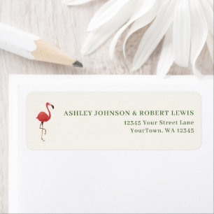 Flamingo Tropics Retro Wedding Return Address
