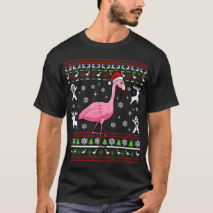 Flamingo Ugly Christmas Pajama Cute Bird Animal X- T-Shirt