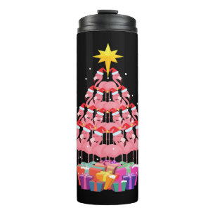 Flamingo Ugly Christmas Tree Funny Gift Thermal Tumbler
