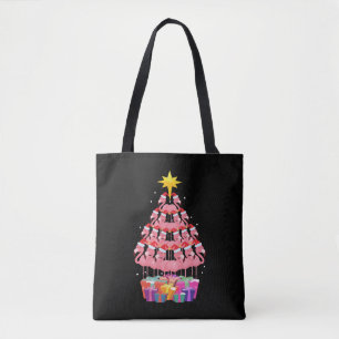 Flamingo Ugly Christmas Tree Funny Gift Tote Bag
