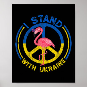 Flamingo Ukraine I Stand With Ukraine Flag Support Poster