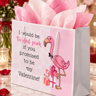 Flamingo Valentine's Day Large Gift Bag