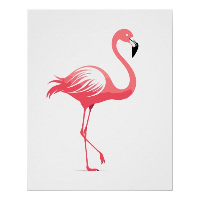 Flamingo Vector Art Animal Modern Urban Graphic  Poster (Front)