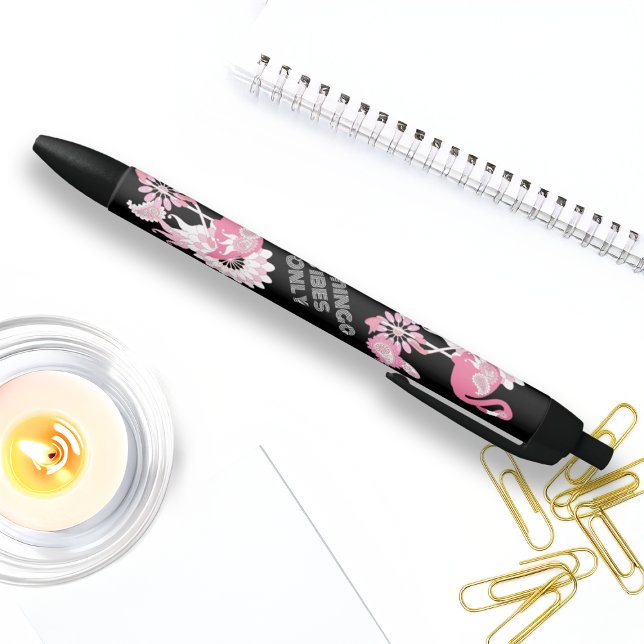 Flamingo Vibes Only - Black Pink Flamingo Ink Pen (Creator Uploaded)