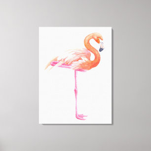 Flamingo watercolor canvas print