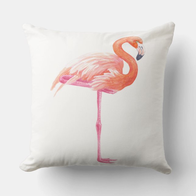 Flamingo watercolor cushion (Front)