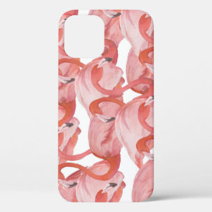 Flamingo Watercolor: Seamless Pattern iPhone 12 Case