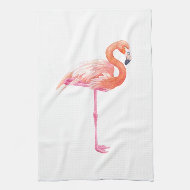 Flamingo watercolor towel (Vertical)