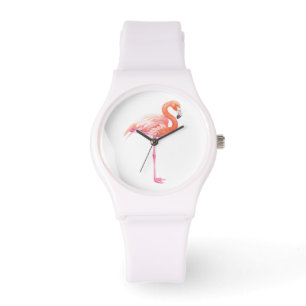 Flamingo watercolor watch