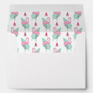 Flamingo & Watermelon Pastel Pattern Envelopes