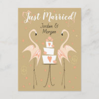Flamingo Wedding Just Married Names portrait