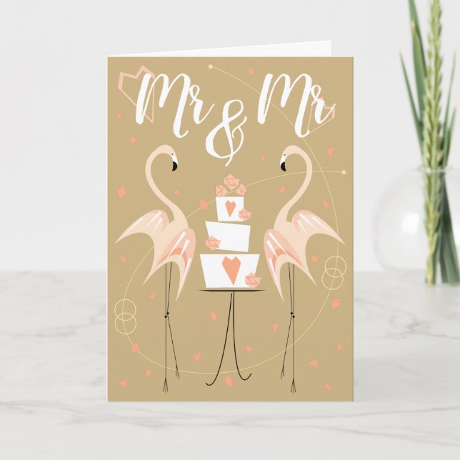 Flamingo Wedding Mr & Mr Card (Front)