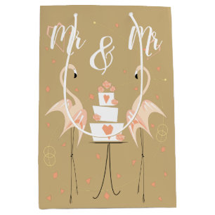 Flamingo Wedding Mr & Mr Medium Gift Bag